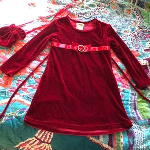 Girls Red believer Christmas Dress with purse